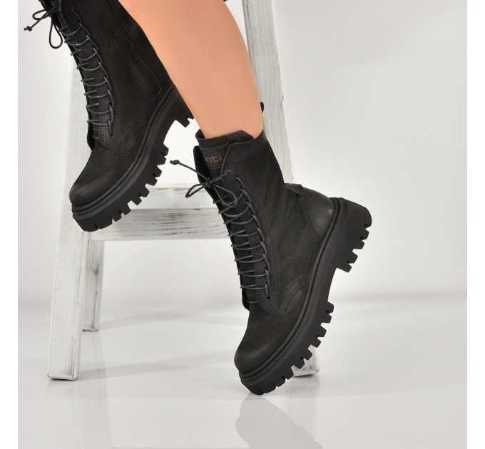 Дамски боти Olia black nabuk