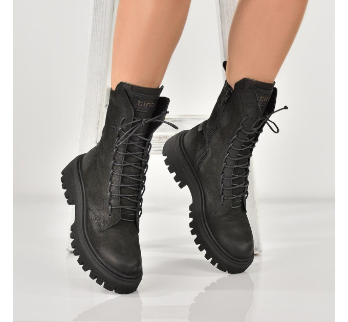 Дамски боти Olia black nabuk