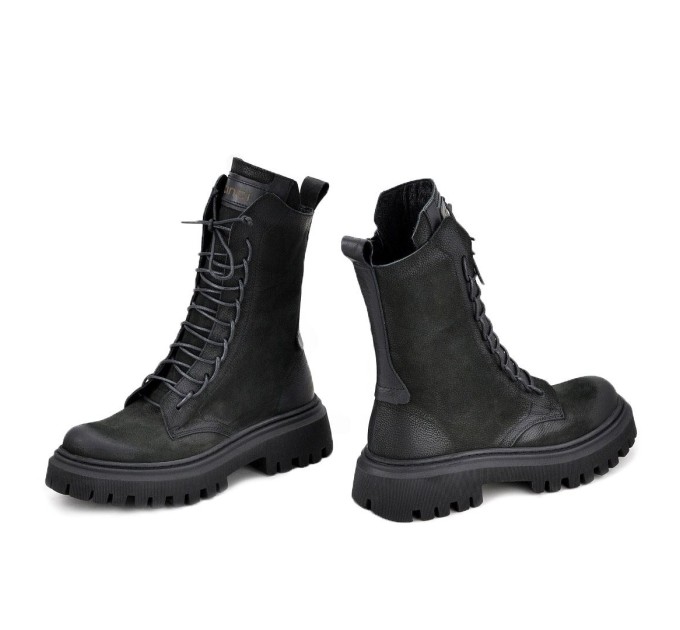Дамски боти Olia black nabuk
