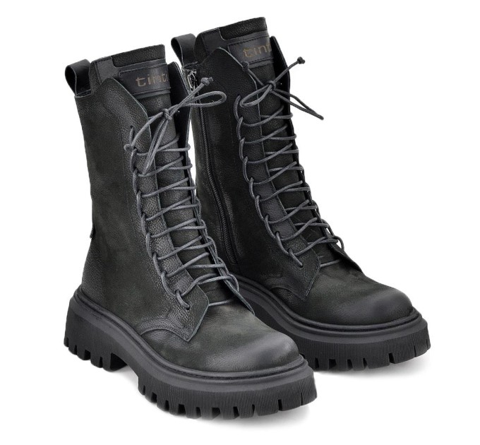 Дамски боти Olia black nabuk