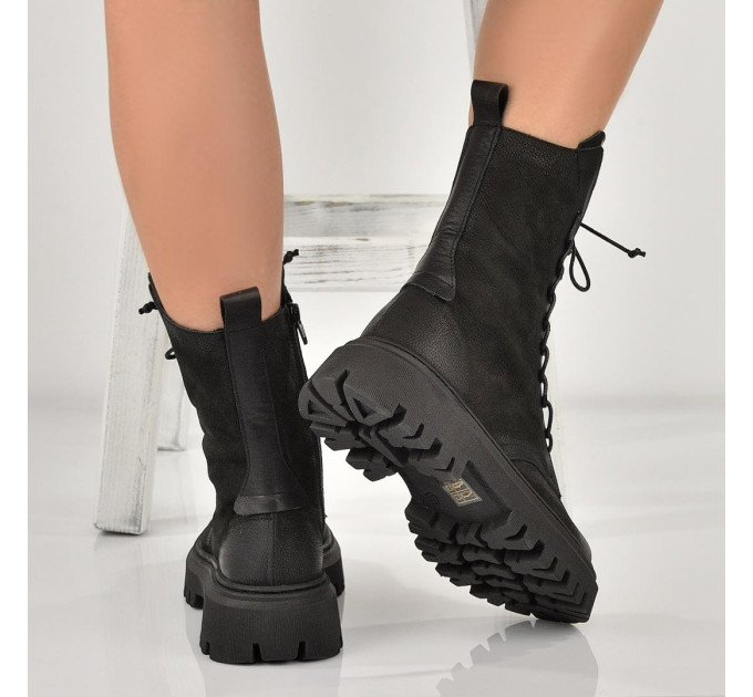 Дамски боти Olia black nabuk