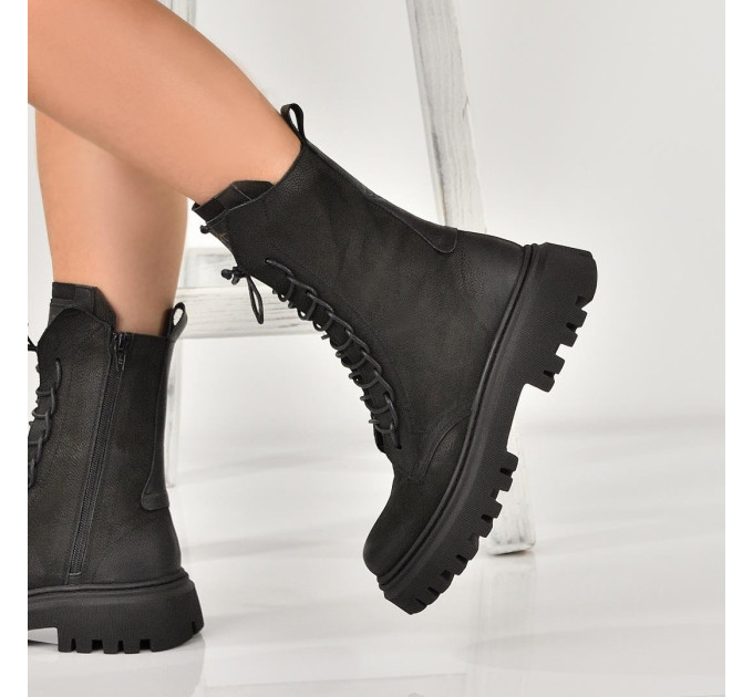 Дамски боти Olia black nabuk
