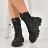 Дамски боти Olia black nabuk Дамски боти Olia black nabuk