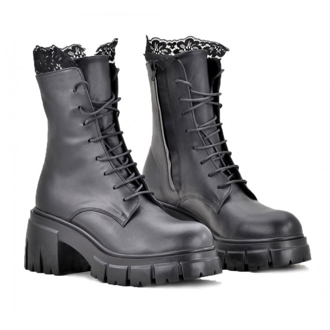 Дамски боти с дантела Savina black