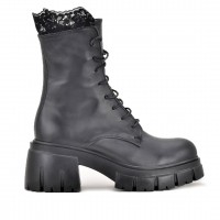 Дамски боти с дантела Savina black