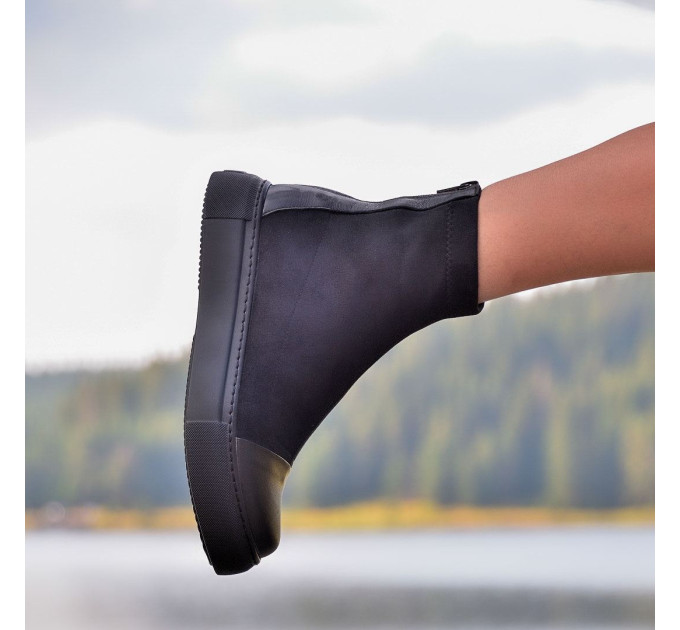 Дамски боти тип чорап Irka black velur