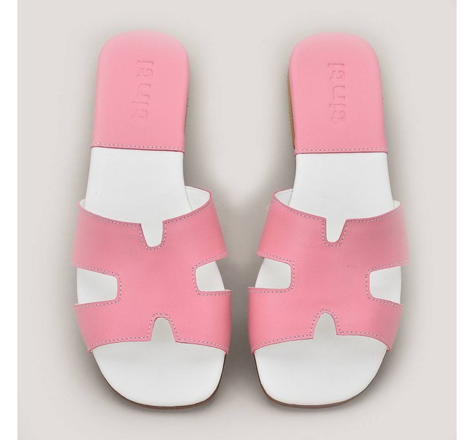 Дамски чехли от естествена кожа Milica pink