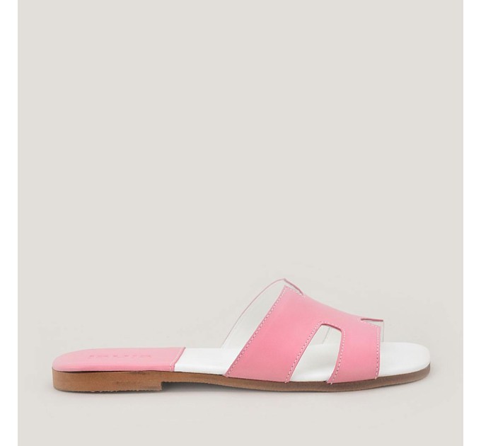 Дамски чехли от естествена кожа Milica pink