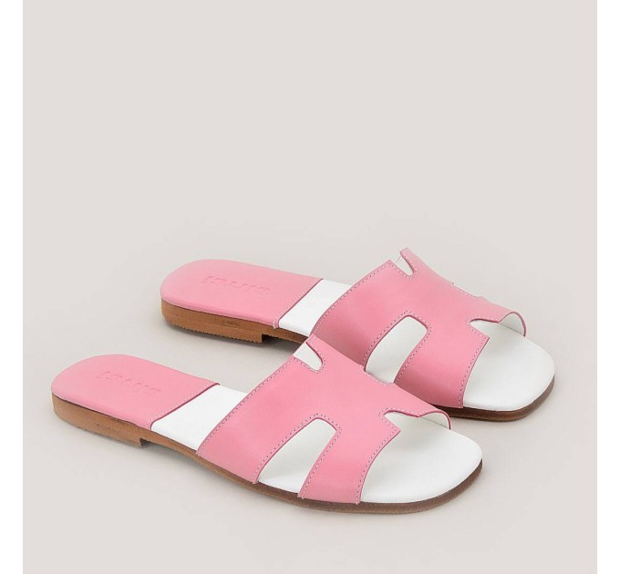 Дамски чехли от естествена кожа Milica pink