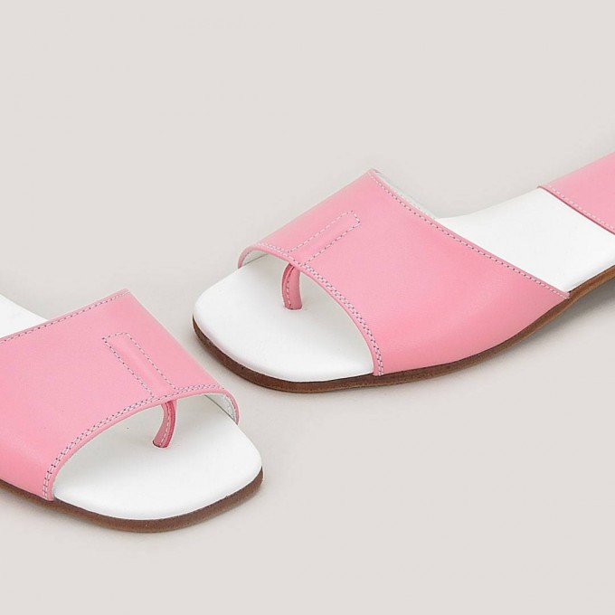 Дамски чехли от естествена кожа Zarena pink