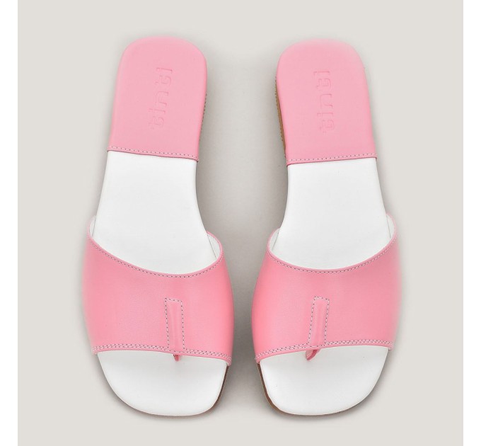 Дамски чехли от естествена кожа Zarena pink