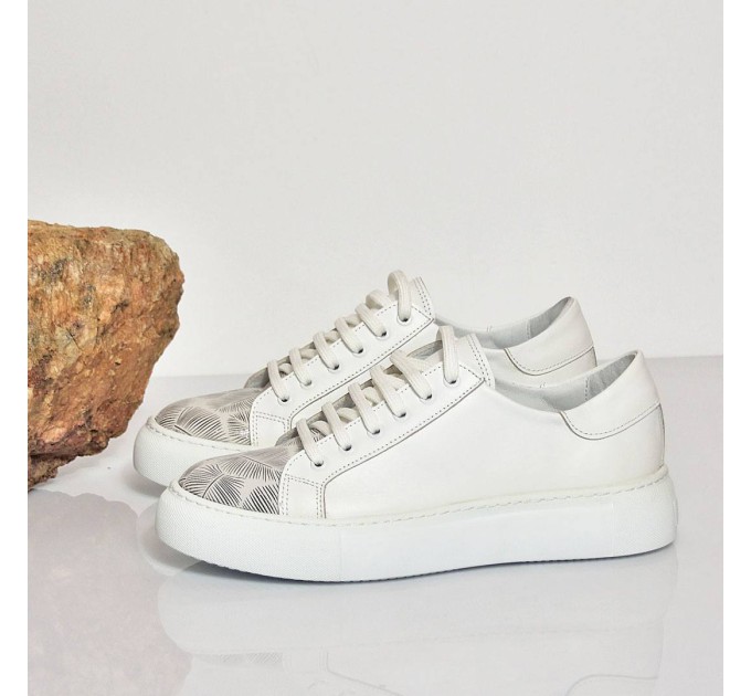 Дамски кецове Adel white silver