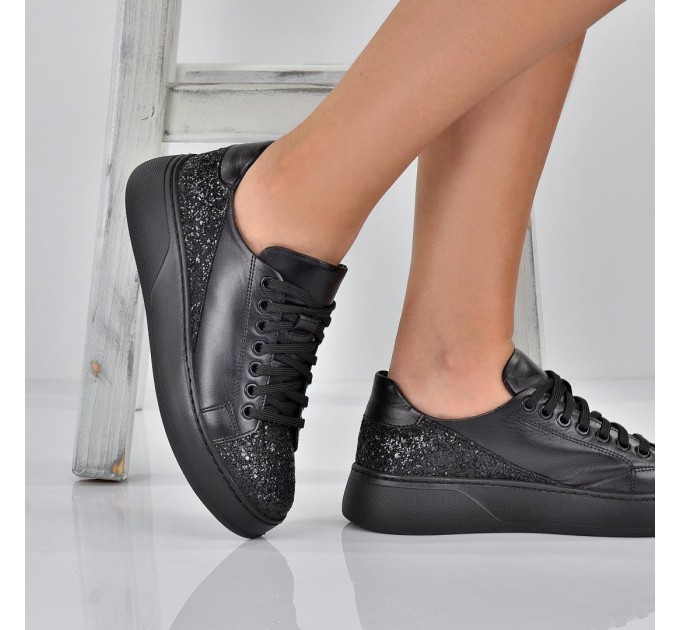 Дамски кецове Elinor black brokat