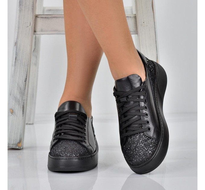 Дамски кецове Elinor black brokat