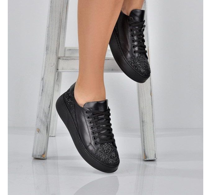 Дамски кецове Elinor black brokat