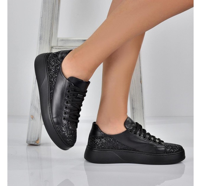 Дамски кецове Elinor black brokat