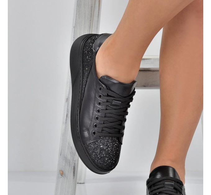 Дамски кецове Elinor black brokat
