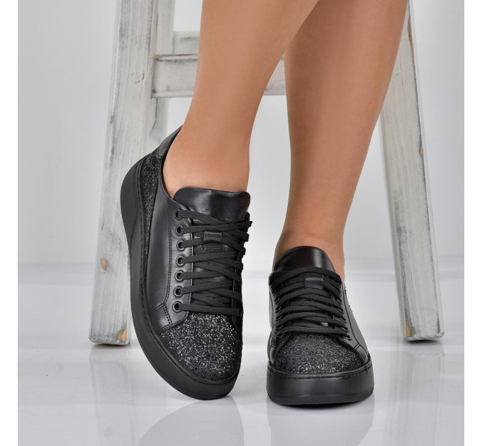 Дамски кецове Elinor black brokat