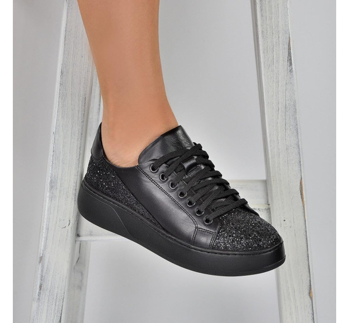 Дамски кецове Elinor black brokat