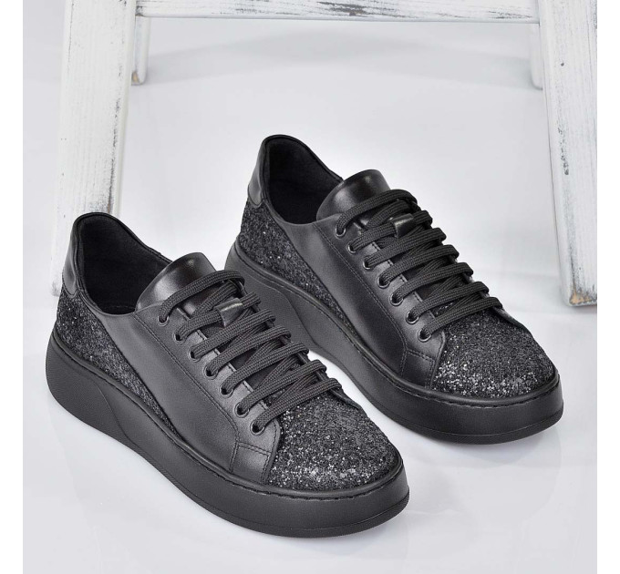 Дамски кецове Elinor black brokat