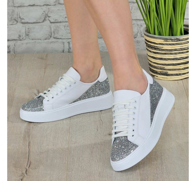 Дамски кецове Elinor white brokat