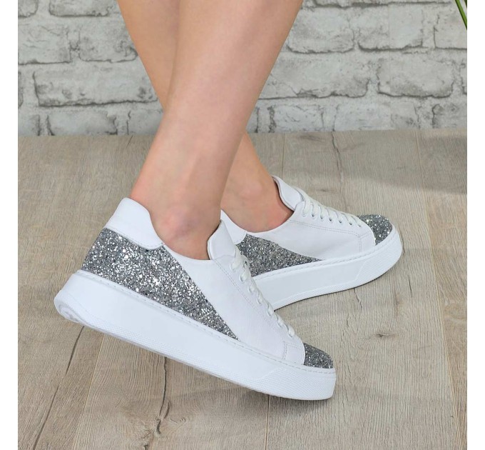 Дамски кецове Elinor white brokat