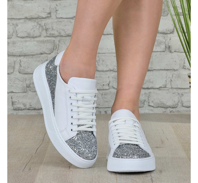 Дамски кецове Elinor white brokat