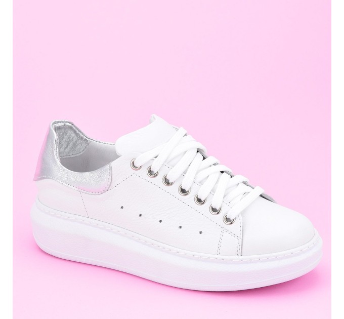 Дамски кецове Lora white silver