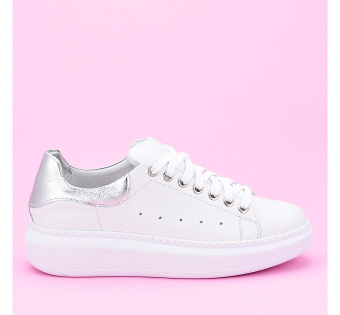 Дамски кецове Lora white silver