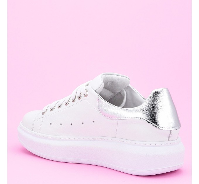 Дамски кецове Lora white silver