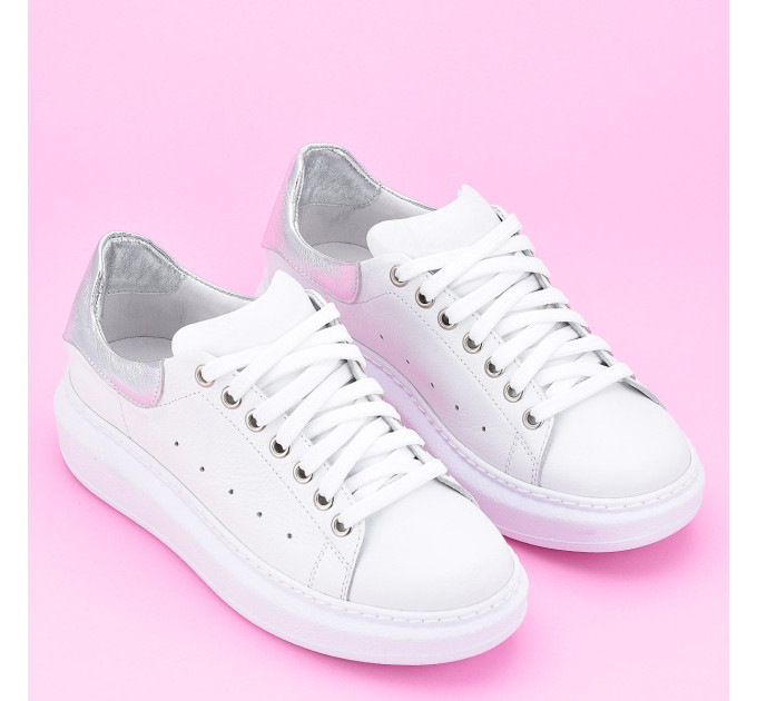 Дамски кецове Lora white silver