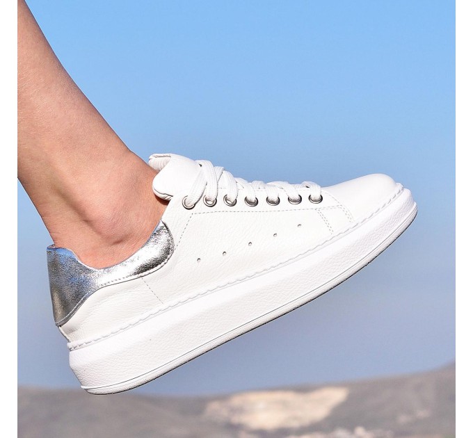 Дамски кецове Lora white silver