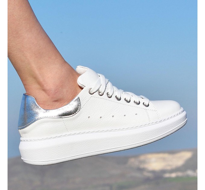 Дамски кецове Lora white silver