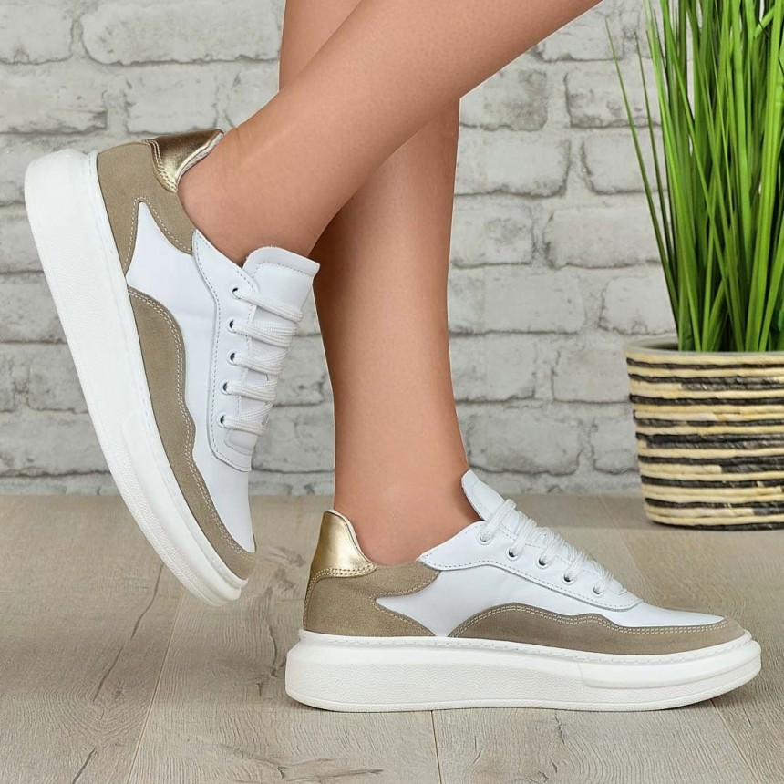 Дамски кецове Luchia beige | Tinti shoes