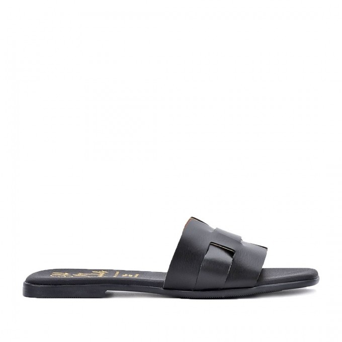 Дамски чехли от естествена кожа 5800 soft negro