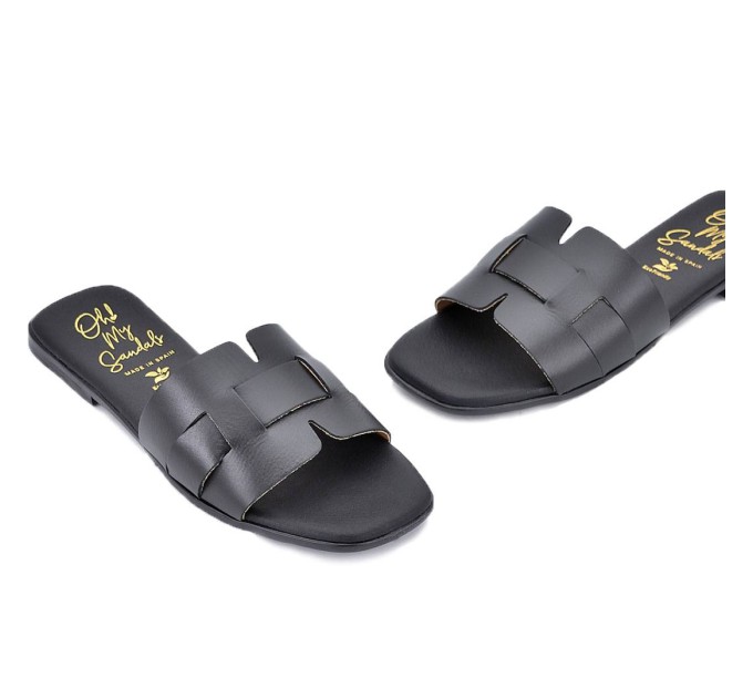 Дамски чехли от естествена кожа 5800 soft negro