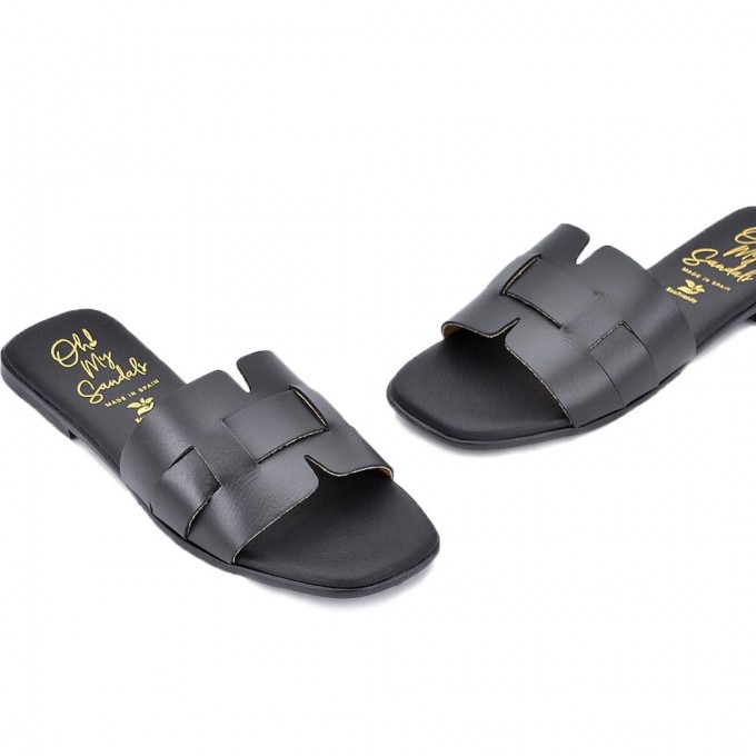 Дамски чехли от естествена кожа 5800 soft negro