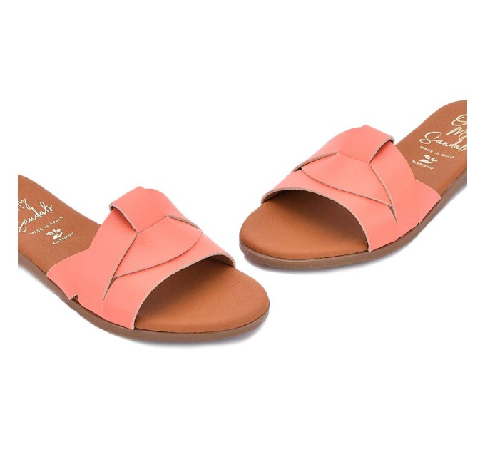 Дамски чехли от естествена кожа 5805 soft coral